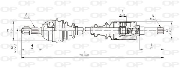 OPEN PARTS Vetoakseli DRS6001.00